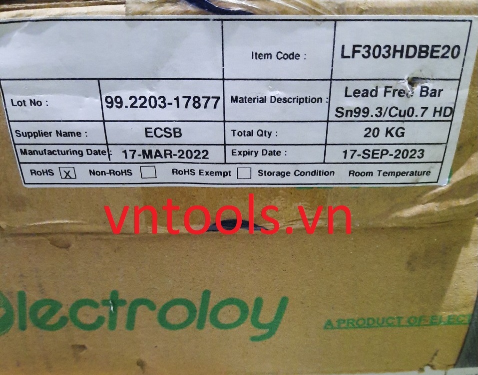 Thiếc hàn thanh không chì LF303